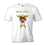 Bon Jovi - Guitar Beyaz Erkek Tshirt