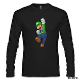 Mario & Luigi - Luigi  Siyah Erkek Sweatshirt