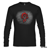 World of Warcraft - Horde Logo Siyah Erkek Sweatshirt