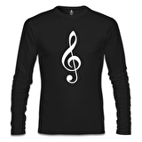 Müzik - Nota Siyah Erkek Sweatshirt