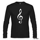 Müzik - Nota Siyah Erkek Sweatshirt