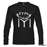 Türk Kayı Boyu Bayrak - Logo Siyah Erkek Sweatshirt
