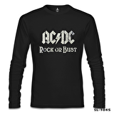 AC DC - Rock or Bust Logo Siyah Erkek Sweatshirt