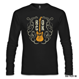 Rock 'n Roll Guitar Siyah Erkek Sweatshirt