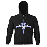 One Piece - Roger Siyah Erkek Kapşonlu