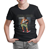 Justin Bieber - Guitar Siyah Çocuk Tshirt