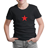 Kızıl Yıldız Siyah Çocuk Tshirt