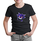 Pokemon Go - Gengar Siyah Çocuk Tshirt