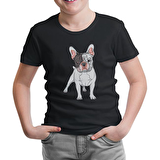 French Bulldog Siyah Çocuk Tshirt
