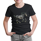 At 4 Siyah Çocuk Tshirt