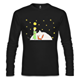 Küçük Prens - Moon and Back Siyah Erkek Sweatshirt
