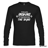 Bodybuilding - Train Insane Siyah Erkek Sweatshirt