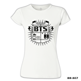 BTS - Logo Beyaz Bayan Tshirt