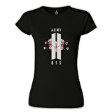 BTS - Logo Hit Siyah Kadın Tshirt