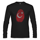 DNA'mızda Var - Ay Yıldız Siyah Erkek Sweatshirt