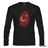 DNA'mızda Var - Ay Yıldız Siyah Erkek Sweatshirt