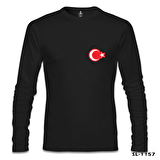 Ay Yıldız - Göğüs Logo Siyah Erkek Sweatshirt