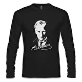 Atatürk - Portre Siyah Erkek Sweatshirt