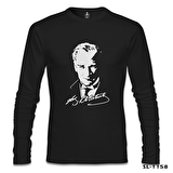 Atatürk - Portre Siyah Erkek Sweatshirt