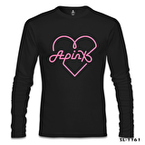 Apink - Logo Kalp Siyah Erkek Sweatshirt