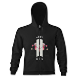 BTS - Logo Hit Siyah Erkek Kapşonlu