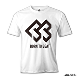 Born to Beat - Logo Beyaz Erkek Tshirt
