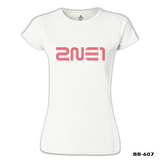 2NE1 - Logo  Beyaz Bayan Tshirt