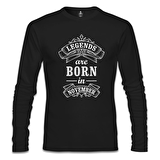 Burç - Born in November Legends Siyah Erkek Sweatshirt