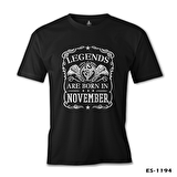 Burç - Born in November Crown Siyah Erkek Tshirt