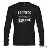 Burç - Born in November Vintage Siyah Erkek Sweatshirt