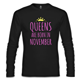Burç - November Queens Siyah Erkek Sweatshirt