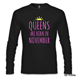 Burç - November Queens Siyah Erkek Sweatshirt