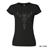 Burç - Scorpio Tatoo Siyah Bayan Tshirt