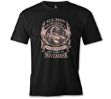 Burç - Born in November Scorpio Siyah Erkek Tshirt