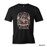 Burç - Born in November Scorpio Siyah Erkek Tshirt