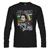 Bob Marley - King of Music Siyah Erkek Sweatshirt