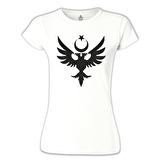 Arma - Çift Başlı Kartal Beyaz Bayan Tshirt