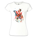 Rocky Balboa - Bayrak Beyaz Bayan Tshirt
