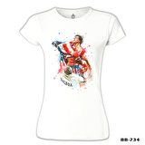 Rocky Balboa - Bayrak Beyaz Bayan Tshirt