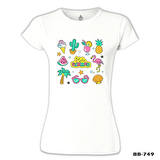 Hello Summer Beyaz Bayan Tshirt