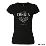 Tenis - Love It Siyah Bayan Tshirt