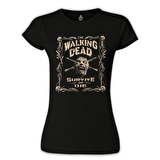Walking Dead - Survive or Die Siyah Bayan Tshirt