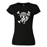 One Piece - Luffy Straw Hat 4 Siyah Bayan Tshirt