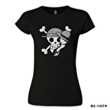 One Piece - Luffy Straw Hat 4 Siyah Bayan Tshirt