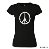 Paris - Peace Siyah Bayan Tshirt