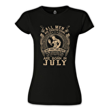 Burç Yengeç- Born in July Siyah Bayan Tshirt