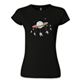 Swing Astronot Siyah Bayan Tshirt