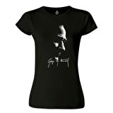 Atatürk - Gazi İmza Siyah Bayan Tshirt