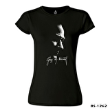 Atatürk - Gazi İmza Siyah Bayan Tshirt