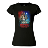 Stranger Things - Moonlight Siyah Bayan Tshirt